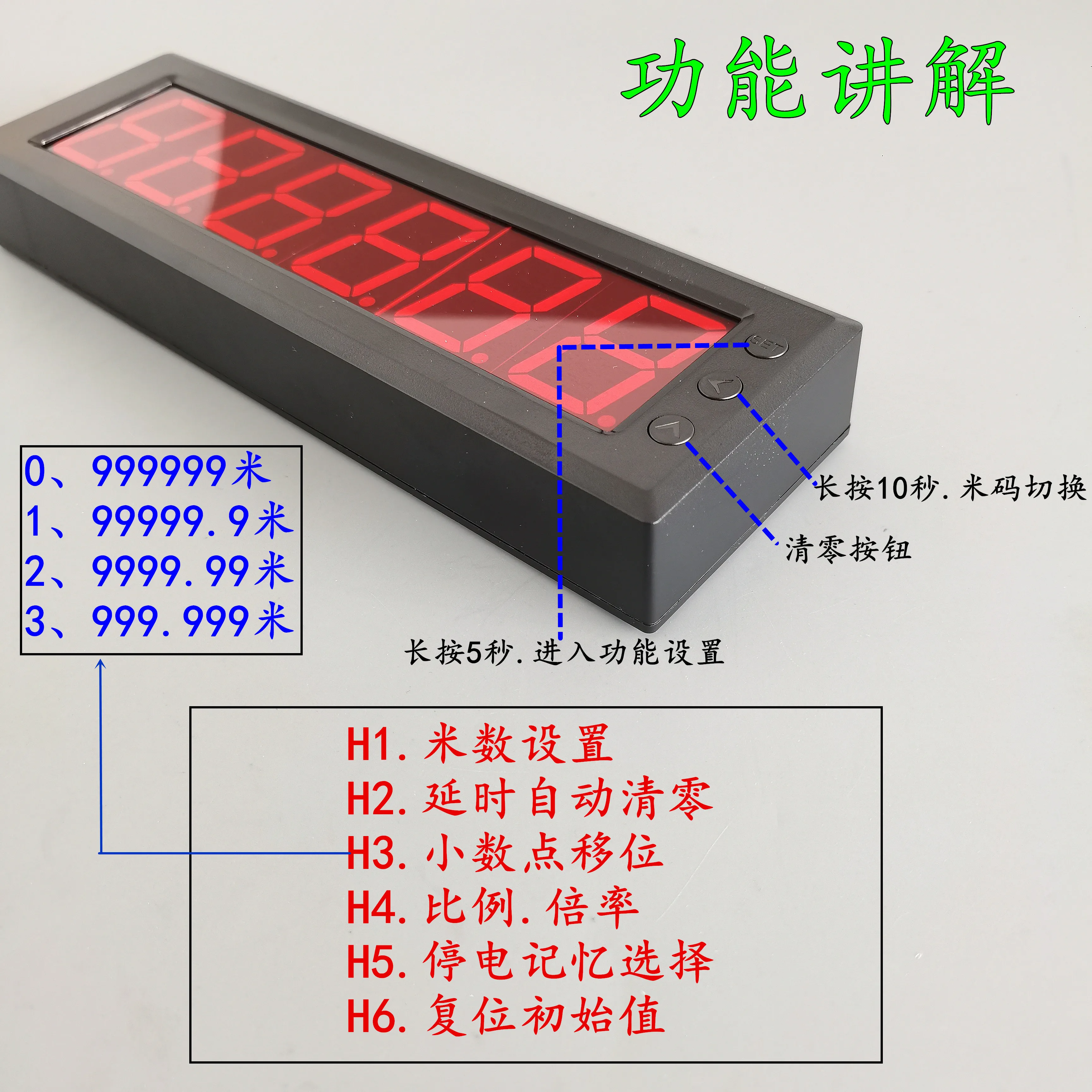 Meter Counter Roller Type High Precision Electronic Digital Display Crimping and Edge Banding Machine Counter Encoder Code Meter