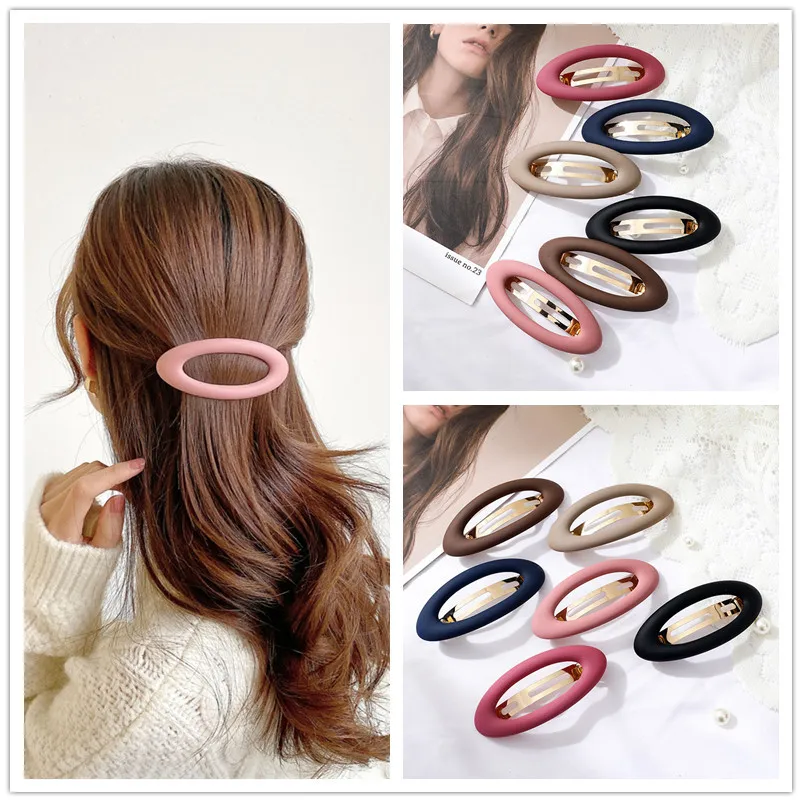 

Fashion ladies matte snap hairpin simple Korean spring clip ponytail fixed hairpin girl hair accessories