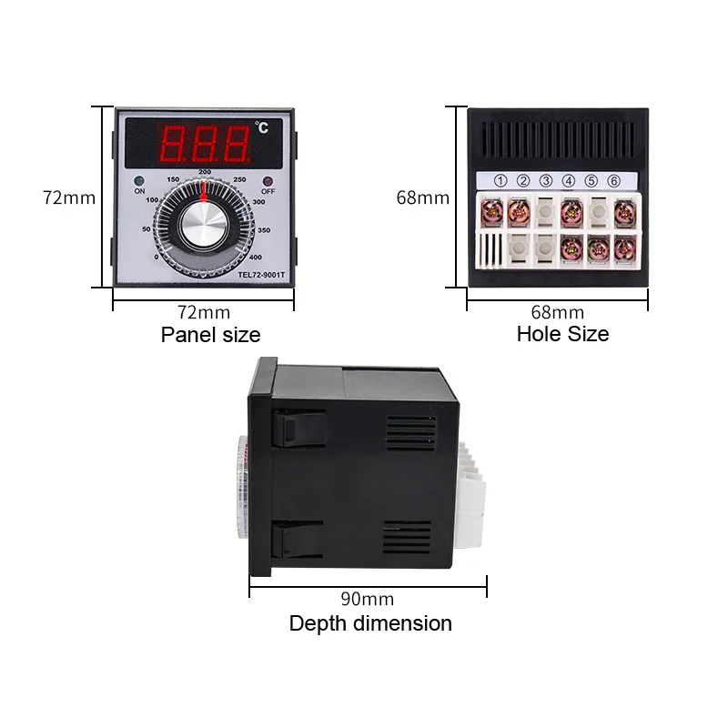 72*72*90mm Thermostat TEL72-9001T Electric Oven And gas Oven Dedicated 220V/380V K Type 10/30A Relay