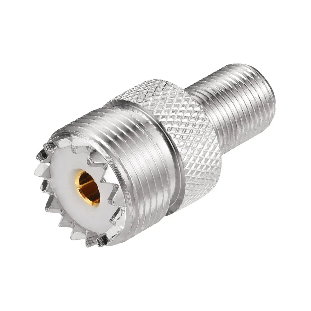 Eightwood F to UHF RF Coaxial Adapter F Type Jack Female to SO-239 / UHF Jack Female RF Coaxial Connector for Baofeng Radio