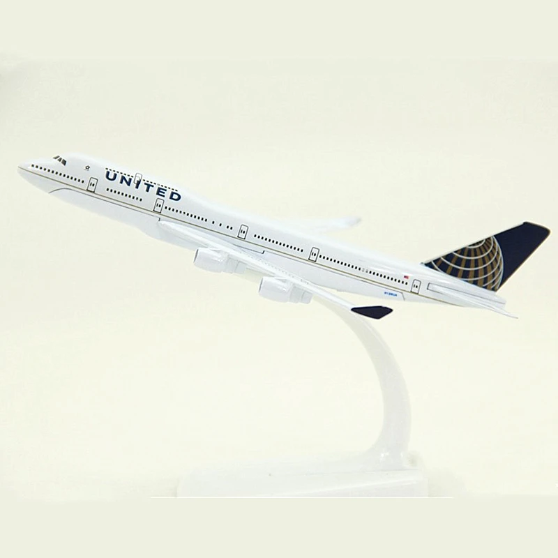 16CM United Airlines Boeing B747 Model Metal Alloy Diecast Plane Aircraft Model Toy Airplane Kids Gift Collectible