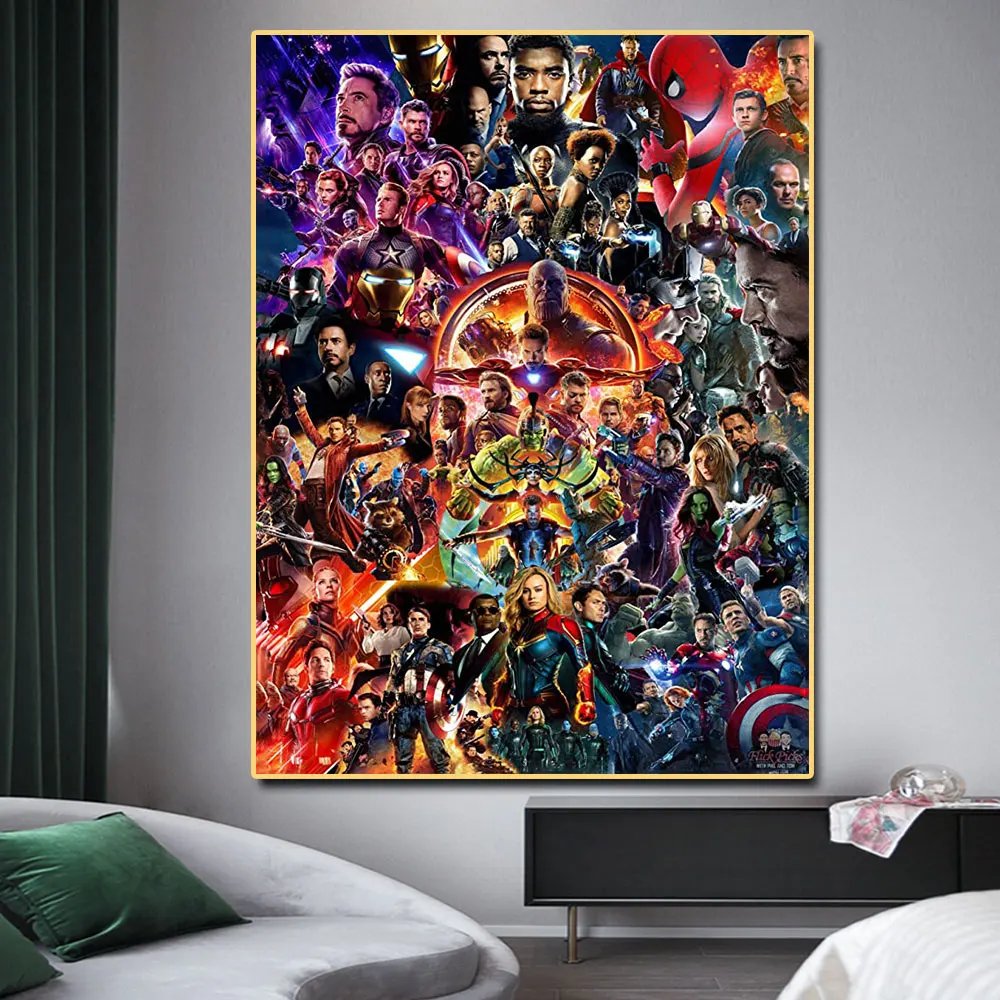 Frameless Printing Avengers End Game Canvas Picture for Living Room Decorative Marvel Movie Poster Home Wall Decor Gift Cuadros