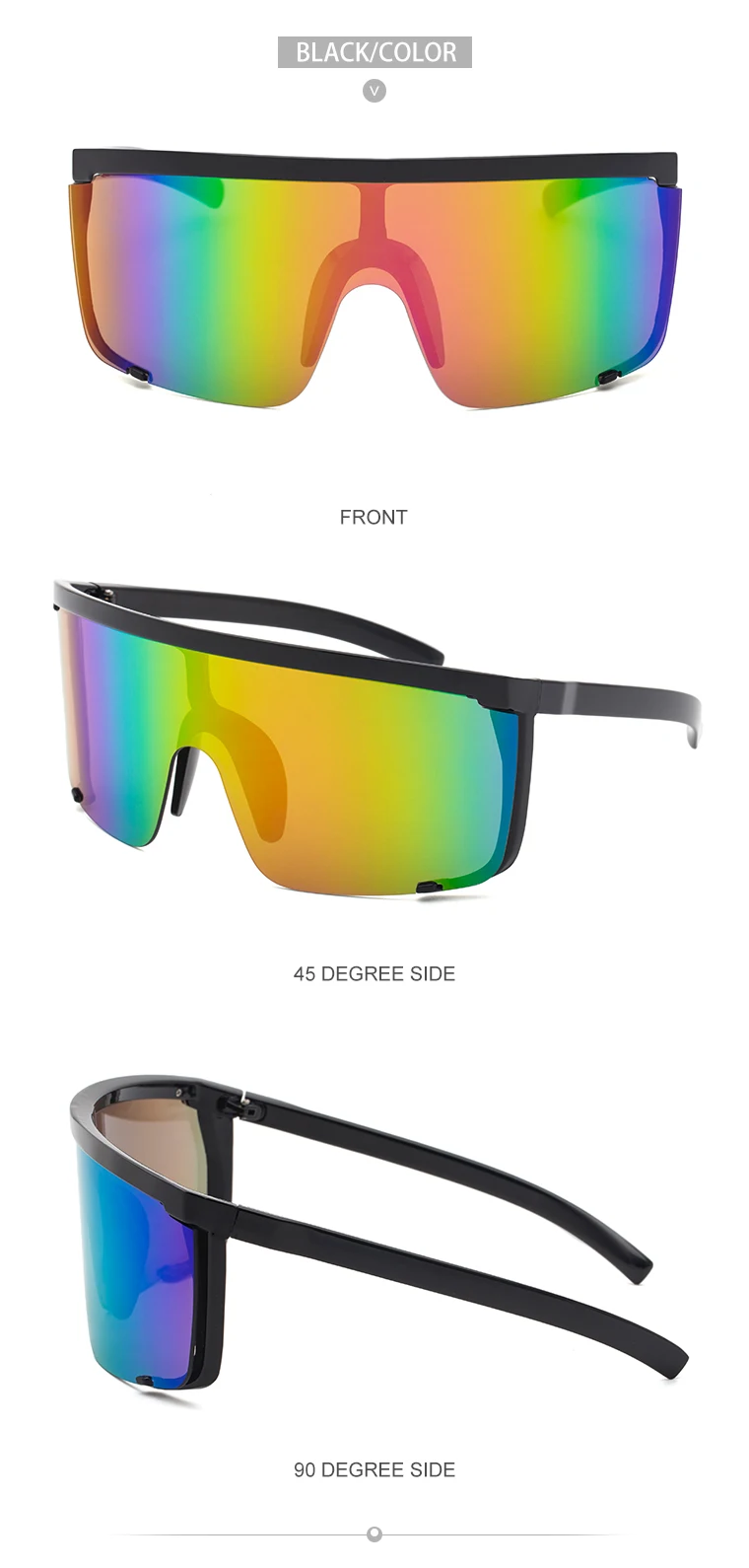 Übergroße Sport-Sonnenbrille für Herren 2026 Luxusmarke Winddichte Rechteckige Sonnenbrille für Damen Fahrbrille Gafas De Sol Hombre – Detail 23