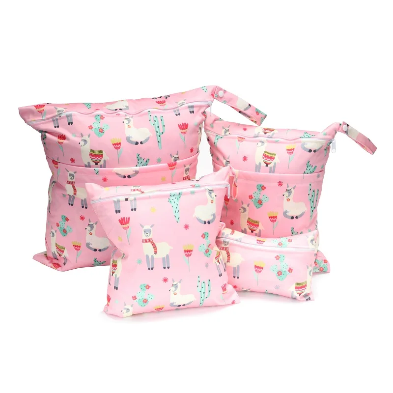 Sac à Couches Étanche à Fermeture Éclair avec Poignée pour Voyage, Plage, Maillot de Bain, Nouvelle Collection, 4 Pièces