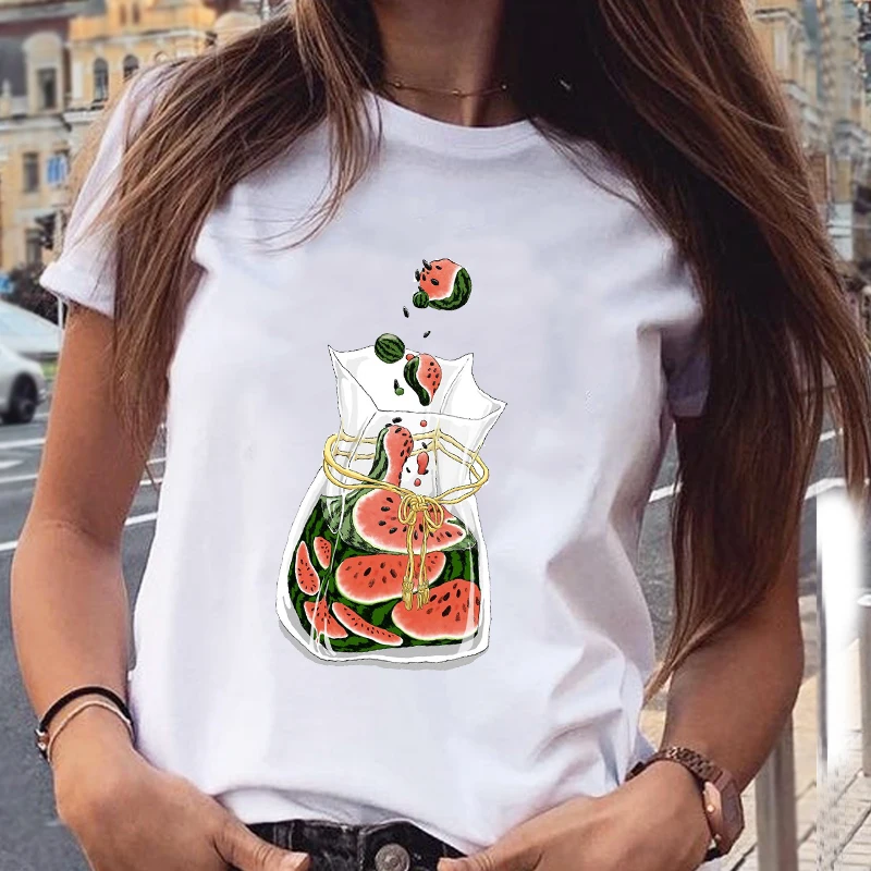 Women Lovely Cactus Plant Printing Clothing Fashion Spring Summer Aesthetic Print Sweet Clothes Tops Tees Tshirt T-Shirt