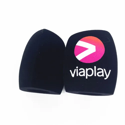 Imagen 2 del producto Cubiertas de impresión de esponja de micrófono flocado, parabrisas de micrófono personalizado, parabrisas de espuma con logotipo para estaciones de TV, reporteros y entrevistas