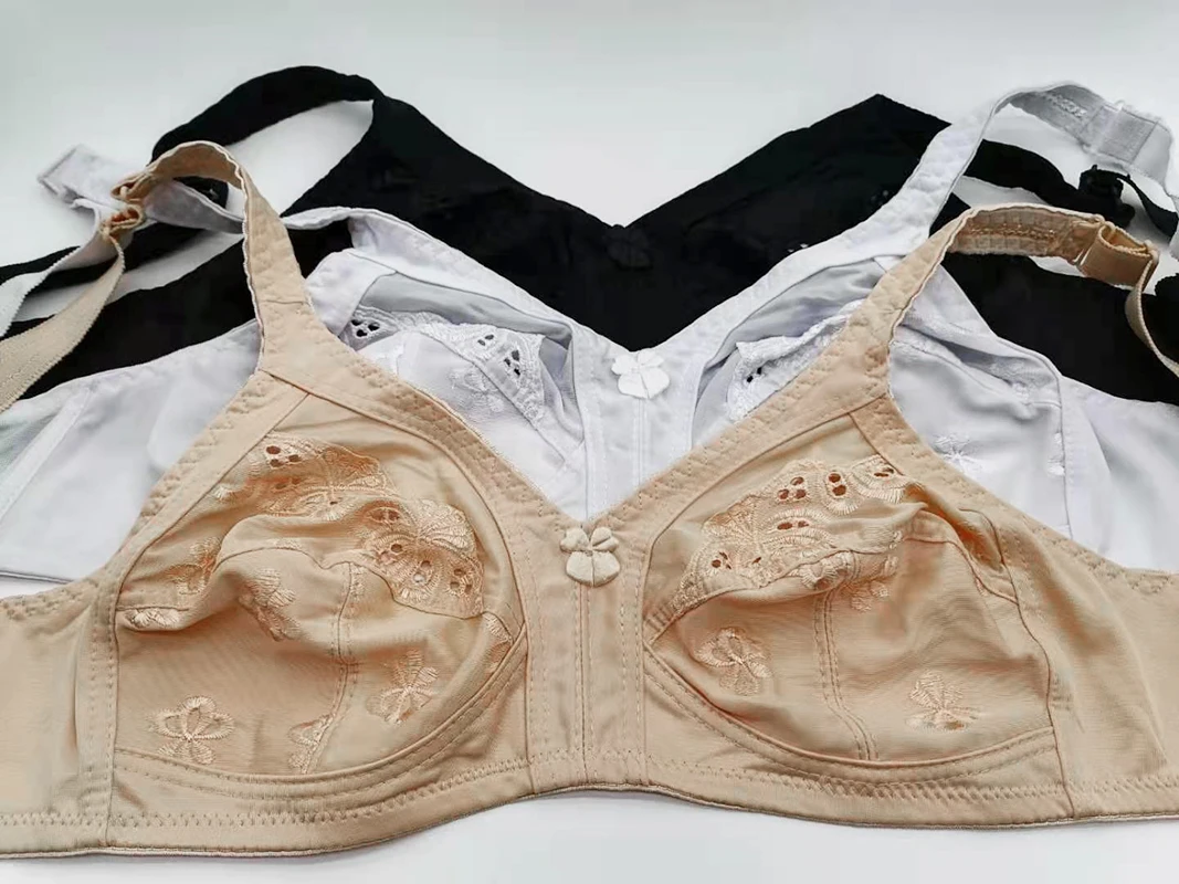 Bra Full Cup C D DD E F G Sexy Floral Lace Unlined Underwear Push-up Breathable Summer Cotton Lingerie Mom Big Bust 75-120 C12