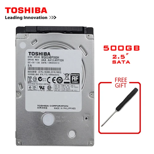 TOSHIBA marca 500GB 2,5 ""SATA2 portátil portátil interno 500G HDD disco duro 160MB/s 2/8mb 5400-7200RPM disco duro interno