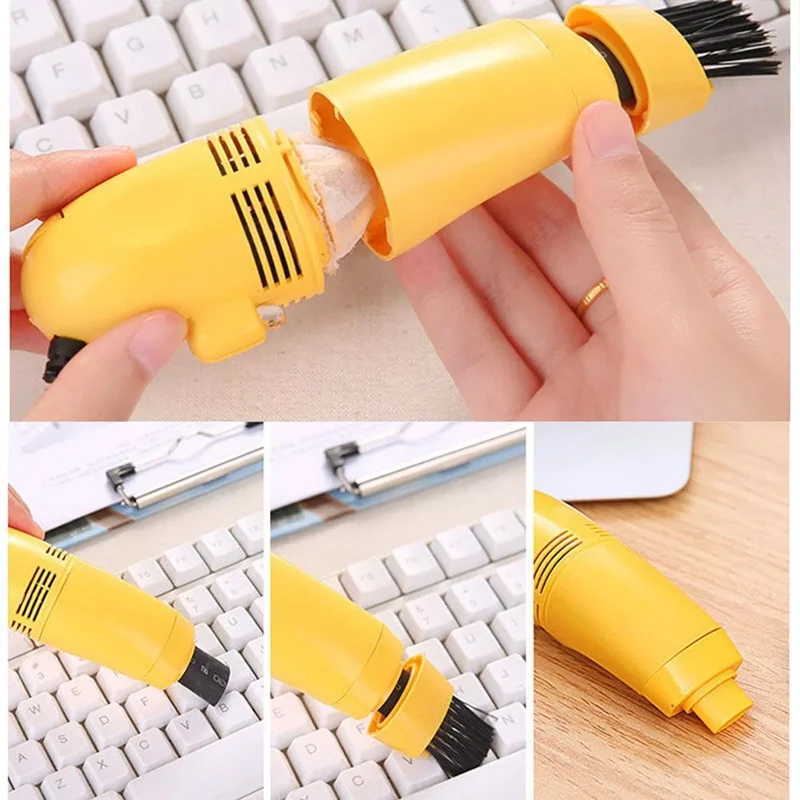 Universal Mini Keyboard Vacuum Cleaner USB Charging Portable Laptop Monitor Brush Dust Cleaning Kit Computer Clean Accessories