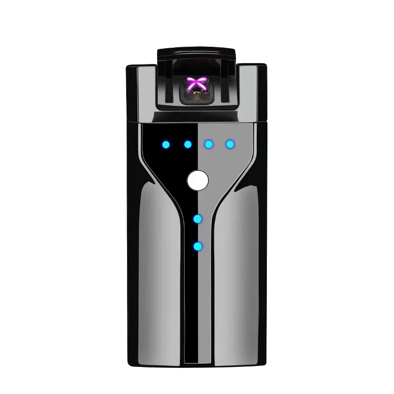 Flash sale Wholesale USB Pulse Cigarette Vehicle Computer Cross Double Arc Power Display Rechargeable Fingerprint Sensor Lighter