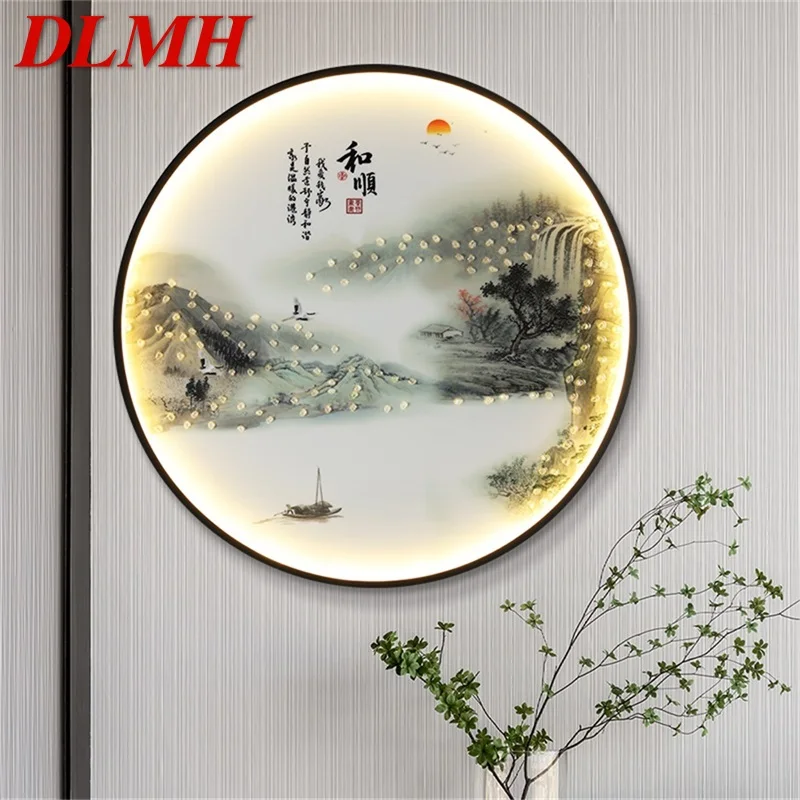 

DLMH Indoor Wall Lamps Fixtures LED Chinese Style Mural Creative Light Sconces for Home Study Bedroom