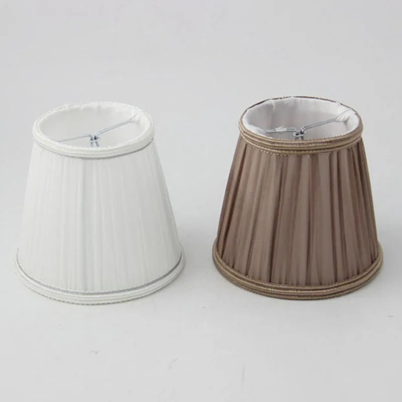 DIA 12.5cm Cool White,Brown Color Chandelier Mini Fabric Lampshade, Modern Wall Light Lamp Shades,Clip On