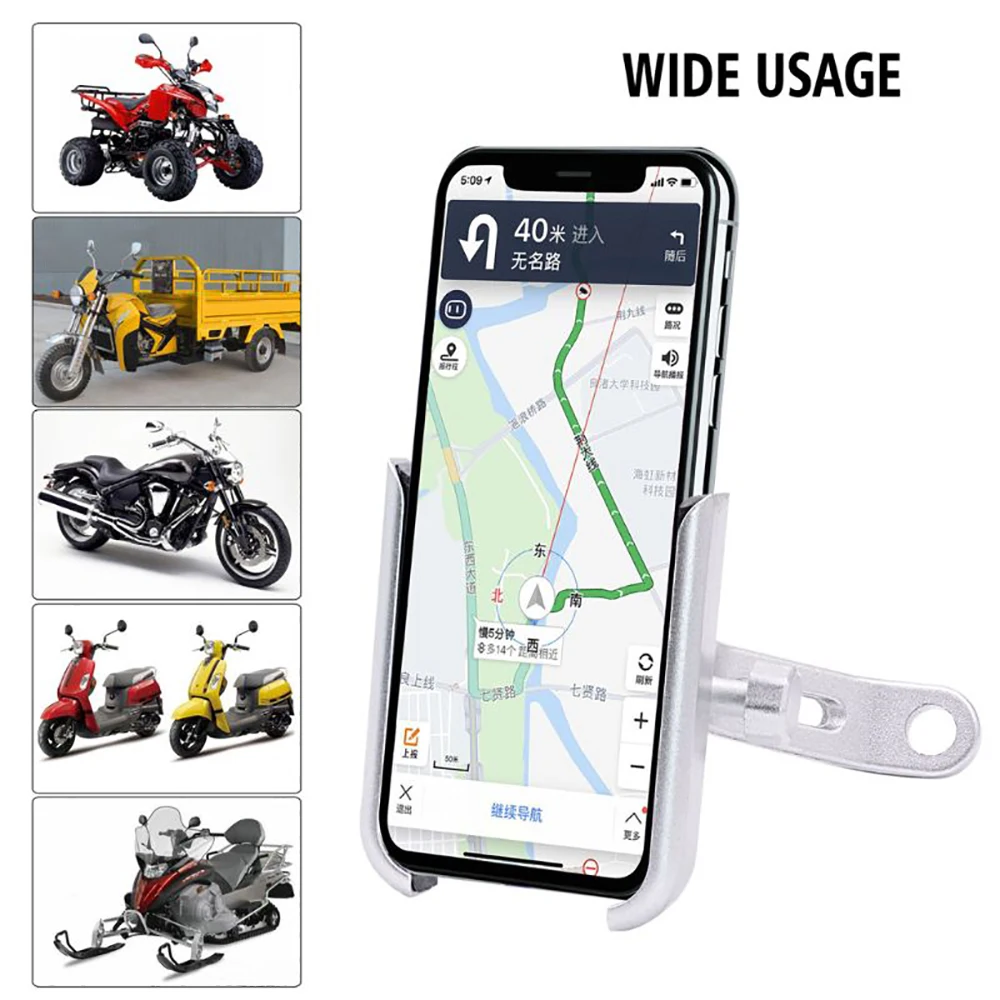 Motorcycle Bike Phone Stand Holder 360 Rotatable Handlebar Aluminum Alloy Phone Holder Rearview Mirror Mobile Cell Phone Bracke