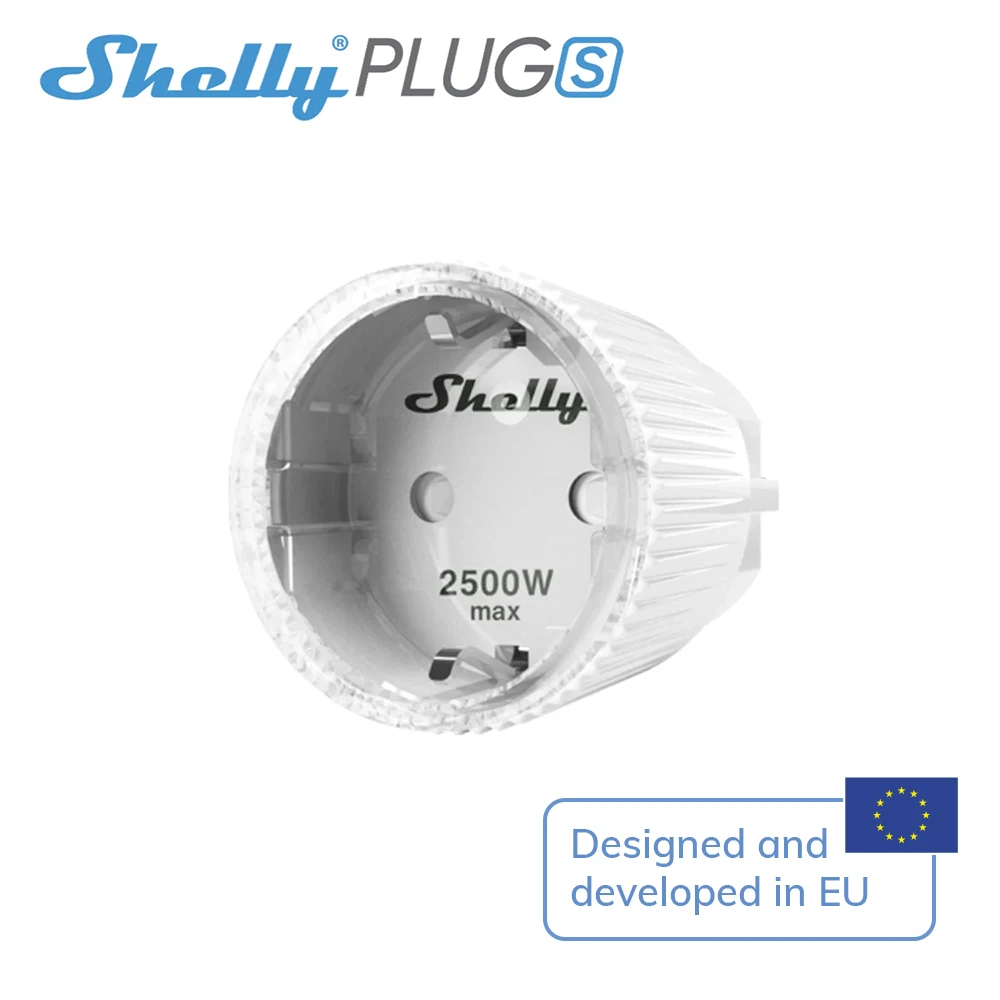 Shelly Plug S WiF Operated Control Home Appliance Allows To Manage Electrical Supplies With Power Up To 2500W (12A)