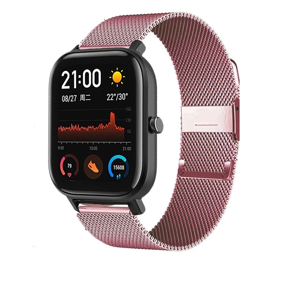 2in1 Strap + Case For Huami Amazfit Bip U Pro 3 Metal Mesh Loop Bracelet Protective Cover Shell For Bip Lite  Band Bumper Frame