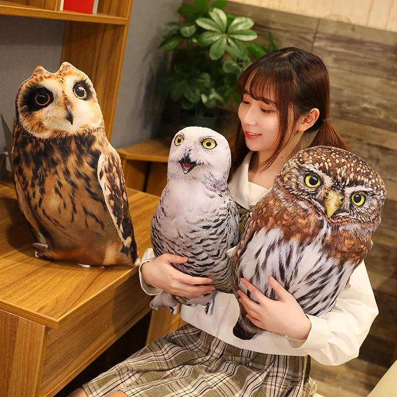 Hot 1pc 50cm Simulation Plush Owl Sleeping Pillows Soft Stuffed Animals Eagle Cushion Sofa Decor Cartoon Bird Toys For Kids Gift