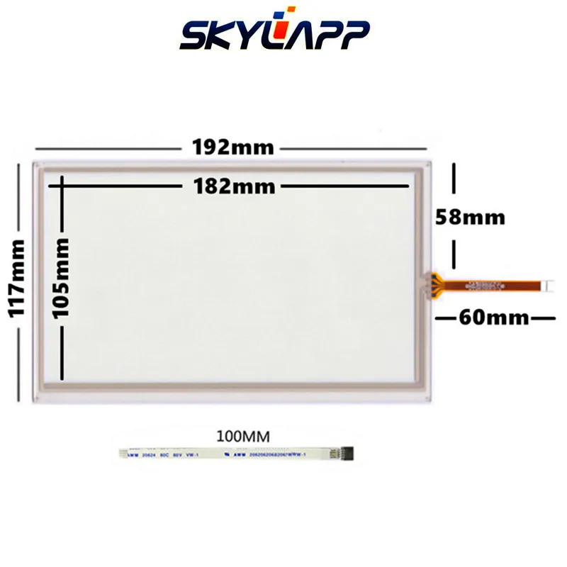 

New 8''Inch TouchScreen 192mm*117mm Navigation Resistance Handwritten Touch Panel Screen Glass Digitizer Repair Free Shipping