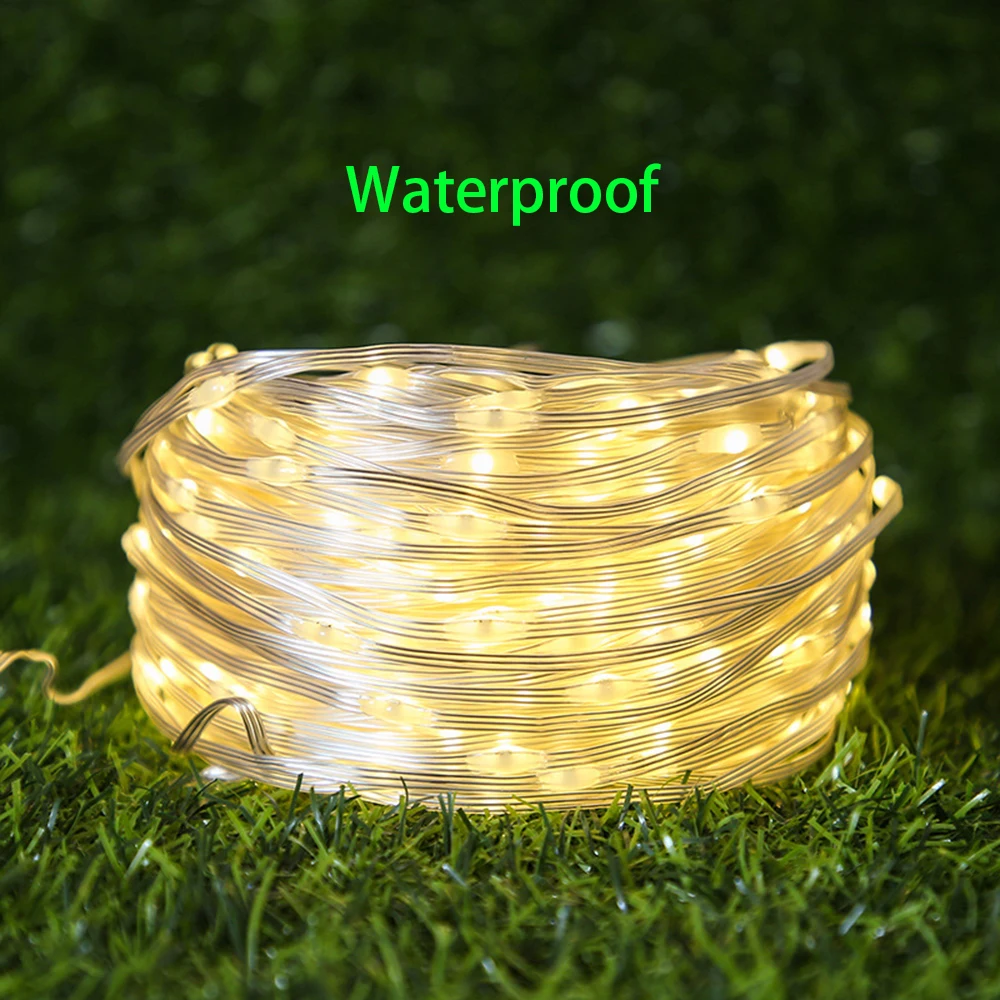 LED Leather String Lights Thread Fairy Lights Garland For Outdoor New Year Party Christmas Garden Street Decoration