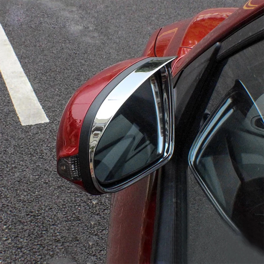 Car Side Door Rear view Turning Mirror Eyebrow Cover Trims For Hyundai Kona Encino 2017-2023 Accessories  Chrome Carbon 2pcs