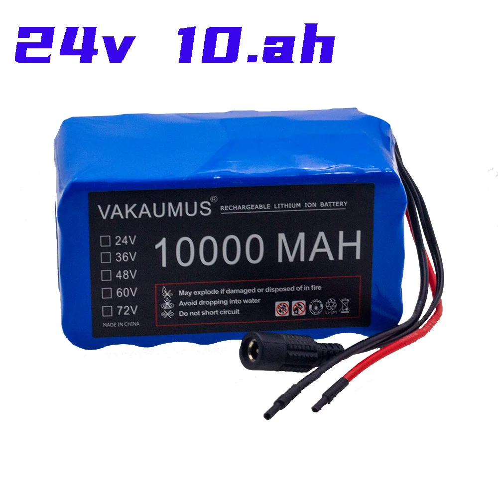 6S3P 24V 10AH Battery Pack 25.2V 10000MAH BMS Electric Bicycle Toy Car 18650 Lithium Ion Battery Pack + Charger Strong Power