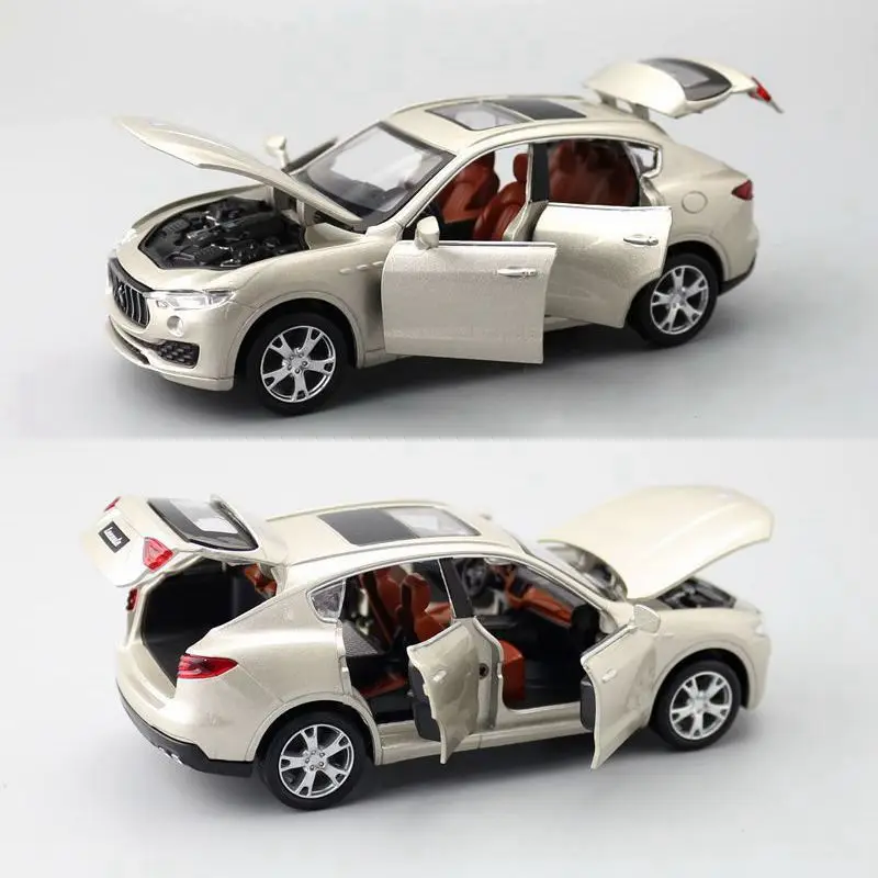 1:32 Scale Diecast Toy Model Maserati Levante SUV Car Pull Back Sound & Light Doors Openable Car Educational Collection Gift