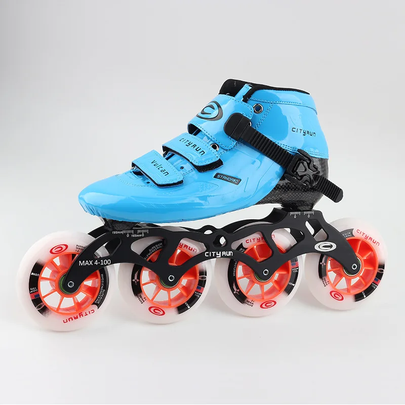 Pista interior velocidade corrida longa rua traço asfalto estrada patins de velocidade em linha sapatos de fibra carbono adultos crianças esporte patines