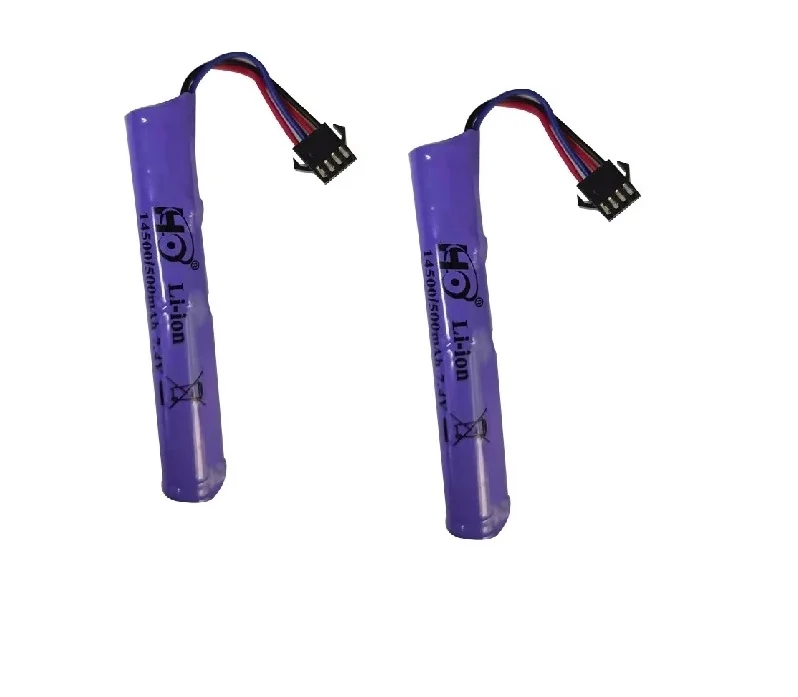 14500 แบตเตอรี่ 7.4v 500mAh แบตเตอรี่ Li-Ion สําหรับ RC Stunt Dump รถของเล่นแบตเตอรี่อุปกรณ์เสริมสําหรับของเล่น RC รถถังรถบรรทุกแบตเตอรี่รถไฟ