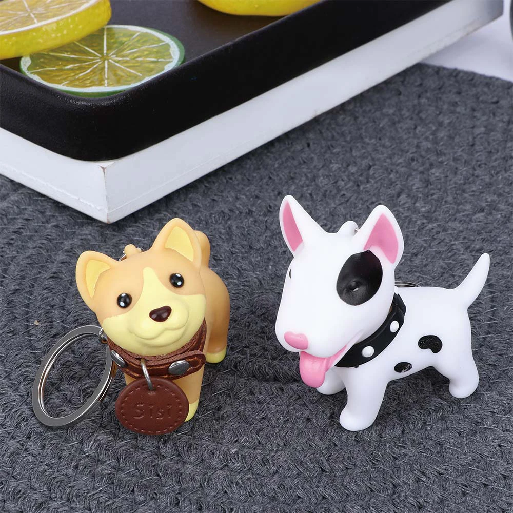 1PC Cute Dog Keychain Figure PVC Doll Toys Key Ring Holder Shiba Inu Bull Terrier Excellent Gift for Car Accessories