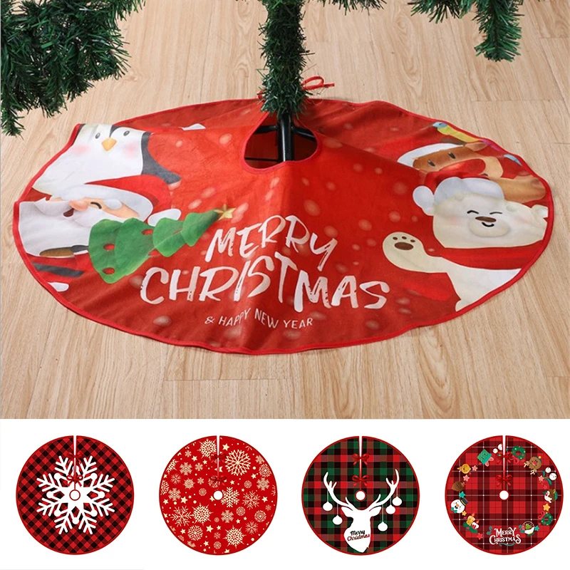 Christmas Tree Cover Skirt Foot Colorful Decoration Cartoon For Home Holiday Party Christmas Tree Skirts Party Supplies