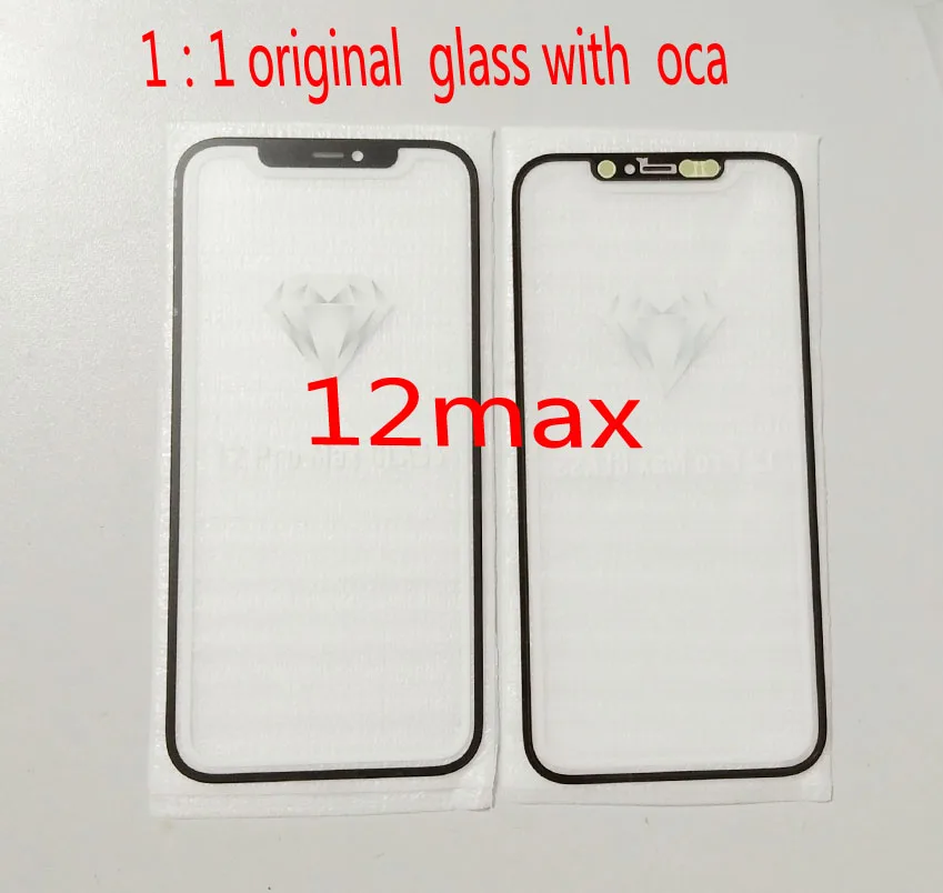 5pcs top Quality Front Screen Outer Glass with OCA Film for iPhone X XR XS Max 11 12 13 14 Pro Max Cracked Glass Replacement