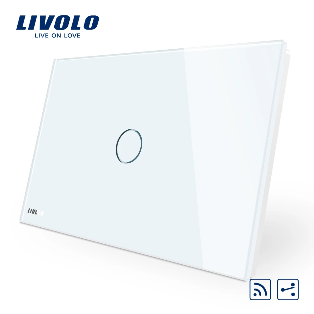 LIVOLO AU US C9 standard,Touch switch,cross switch,2-ways, Touch Screen Light Switch,White Crystal Glass Panel,different control
