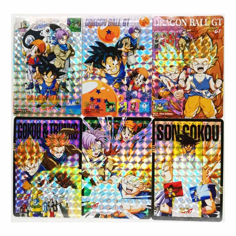 12pcs/set Super Saiyan Dragon Ball GT Refraction Process Heroes Battle Card Ultra Instinct Goku Vegeta Game Collection Cards