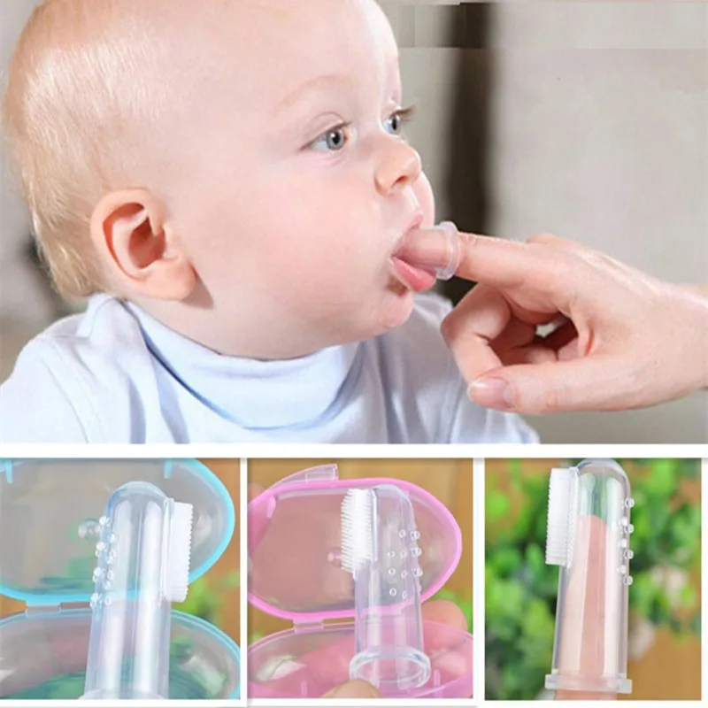 Silicone Baby Finger Toothbrush with Box toddler Teeth Clear Rubber boy girl Massager Cleaning Tooth Brush Infant newborn Brush