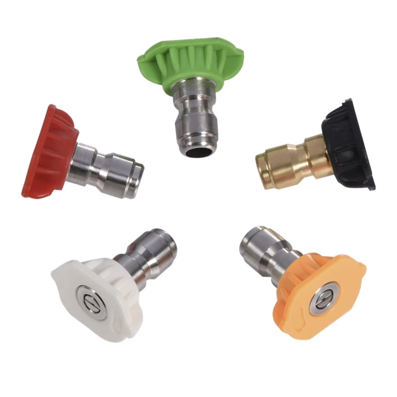 5Pcs Pressure Washer Spray Nozzles 1/4 Quick Connection Spray Tip Set (4.0 Gpm) Multiple Degrees