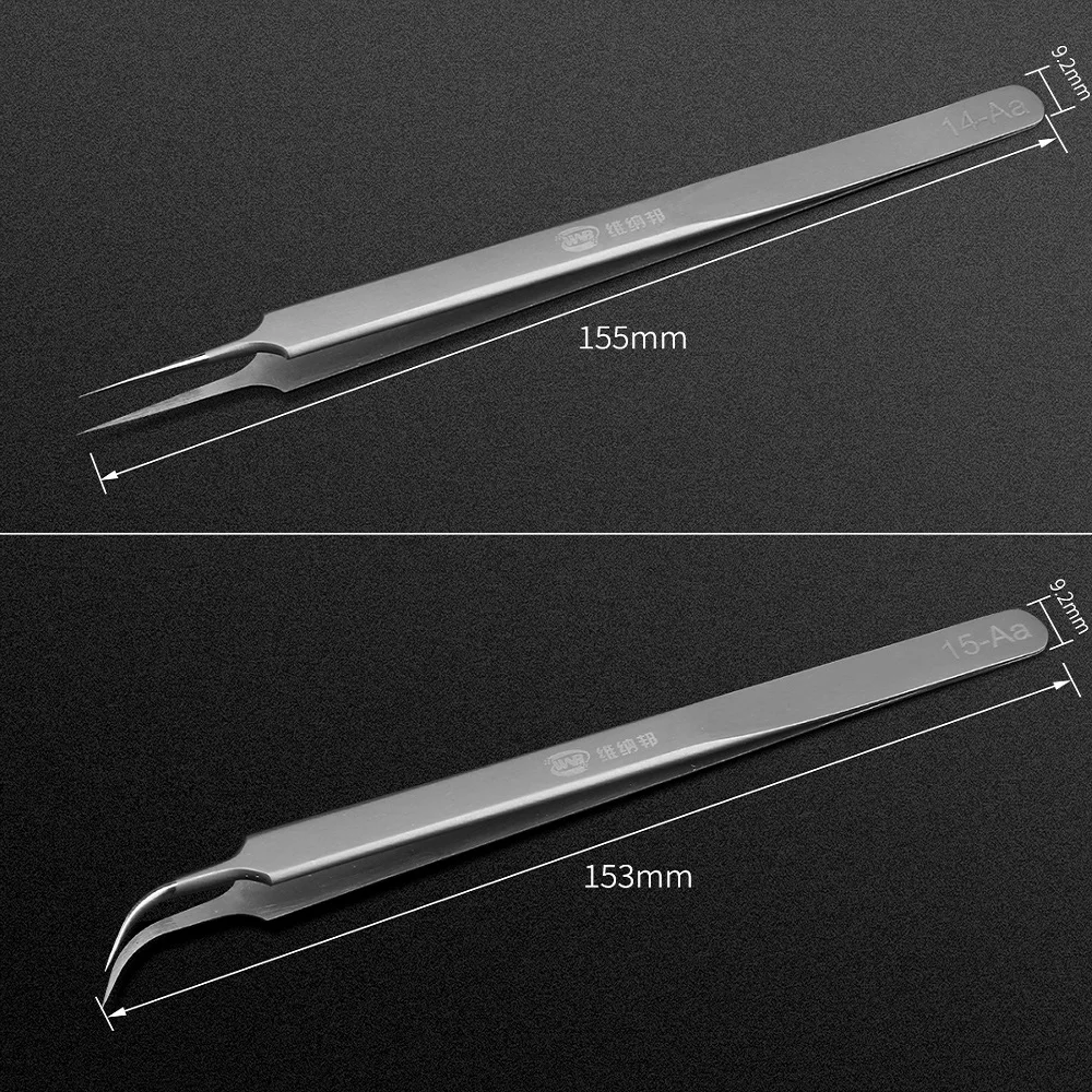 Pinza a punta dritta curva in acciaio inossidabile WNB 302 pinzette di precisione anticorrosione riparazione industriale elettronica strumento di manutenzione