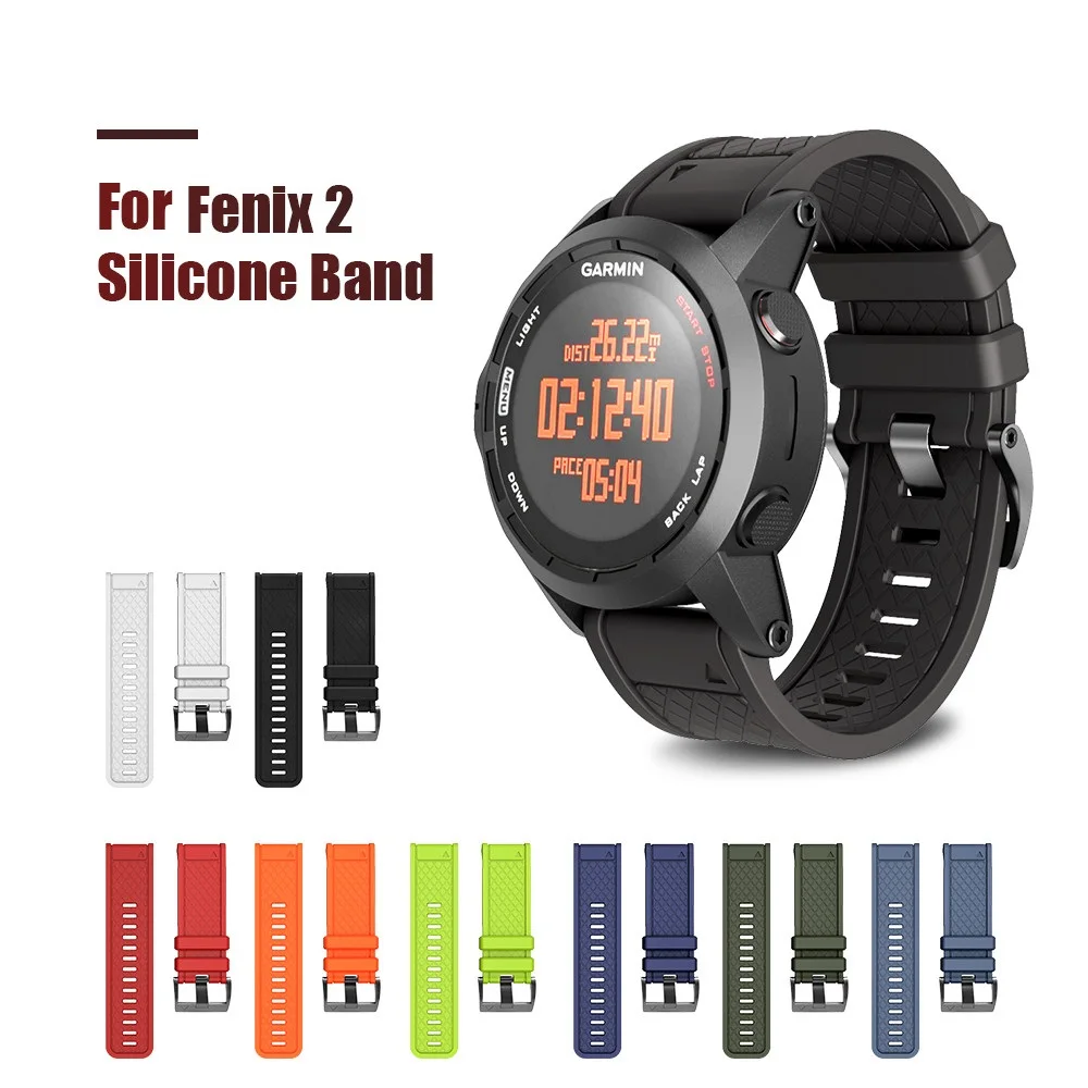 ANBEST 26mm Width Watch Strap for Fenix 2 Band Soft Silicone Watchband for Fenix 2 1 Bracelet with 2 Screwdrives