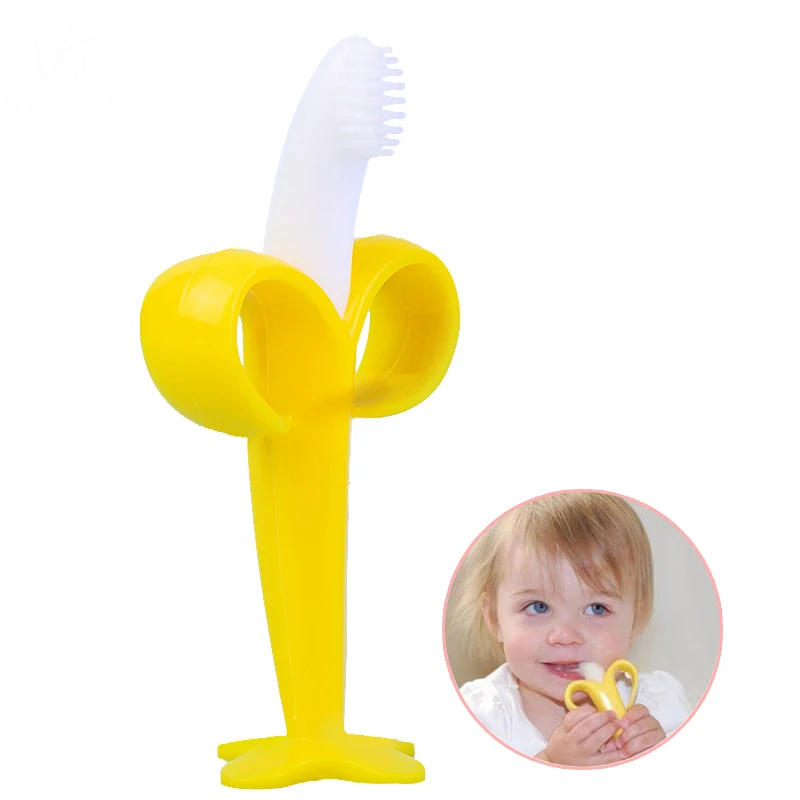 

Baby Teether Toy Toddler Safe BPA Free Silicone Teether for Babies Newborn Banana Molar Teether Infant Kids Toothbrush Baby Care