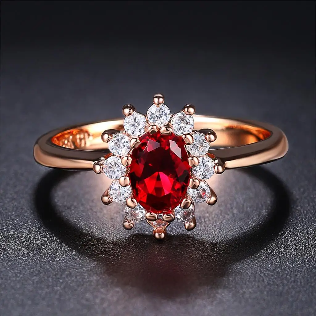 Princess Diana Rings For Bridal Women Blue Crystal Promise Wedding Engagement Ring For Female Marriage Gift Fashion Jewelry R076