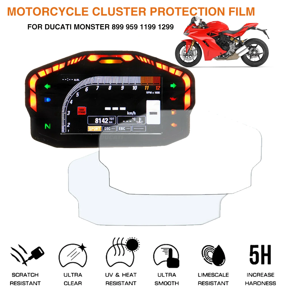 Fit  For Ducati Panigale 899 959 1199 1299 Motorcycle Cluster Scratch Protection Film  Dashboard Instrument Speedometer Screen P