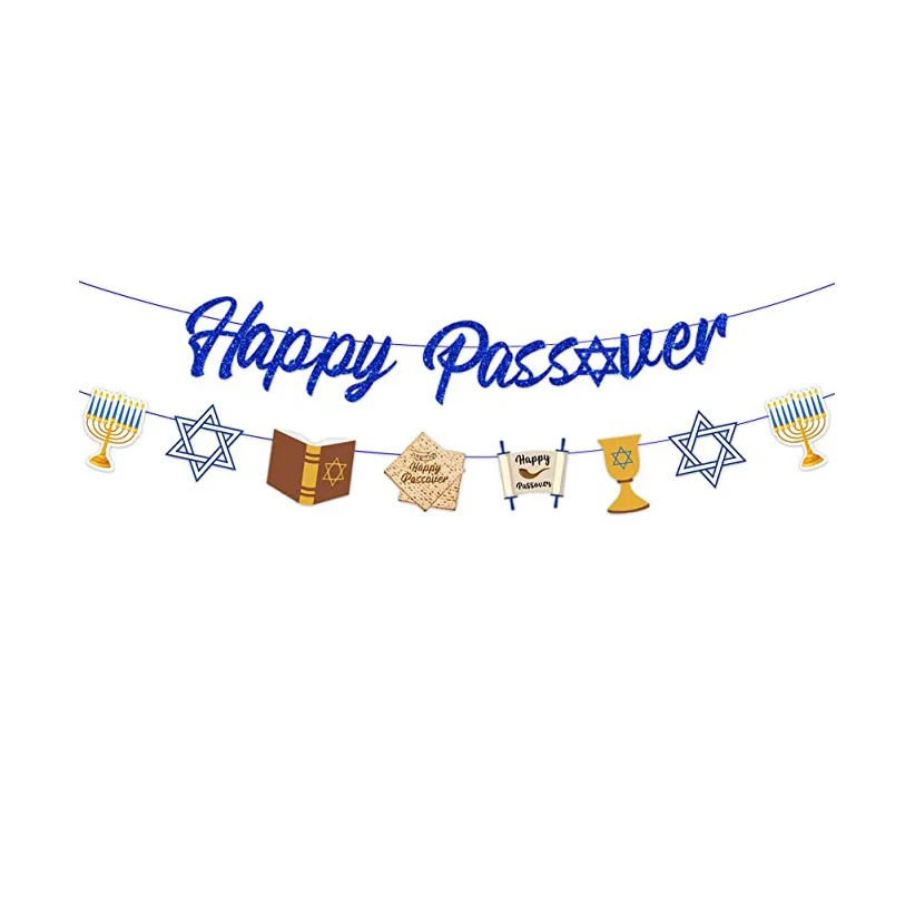 Happy Passover Pesach Jewish Holiday Party Letter Banner Decoration Passover Party Banner