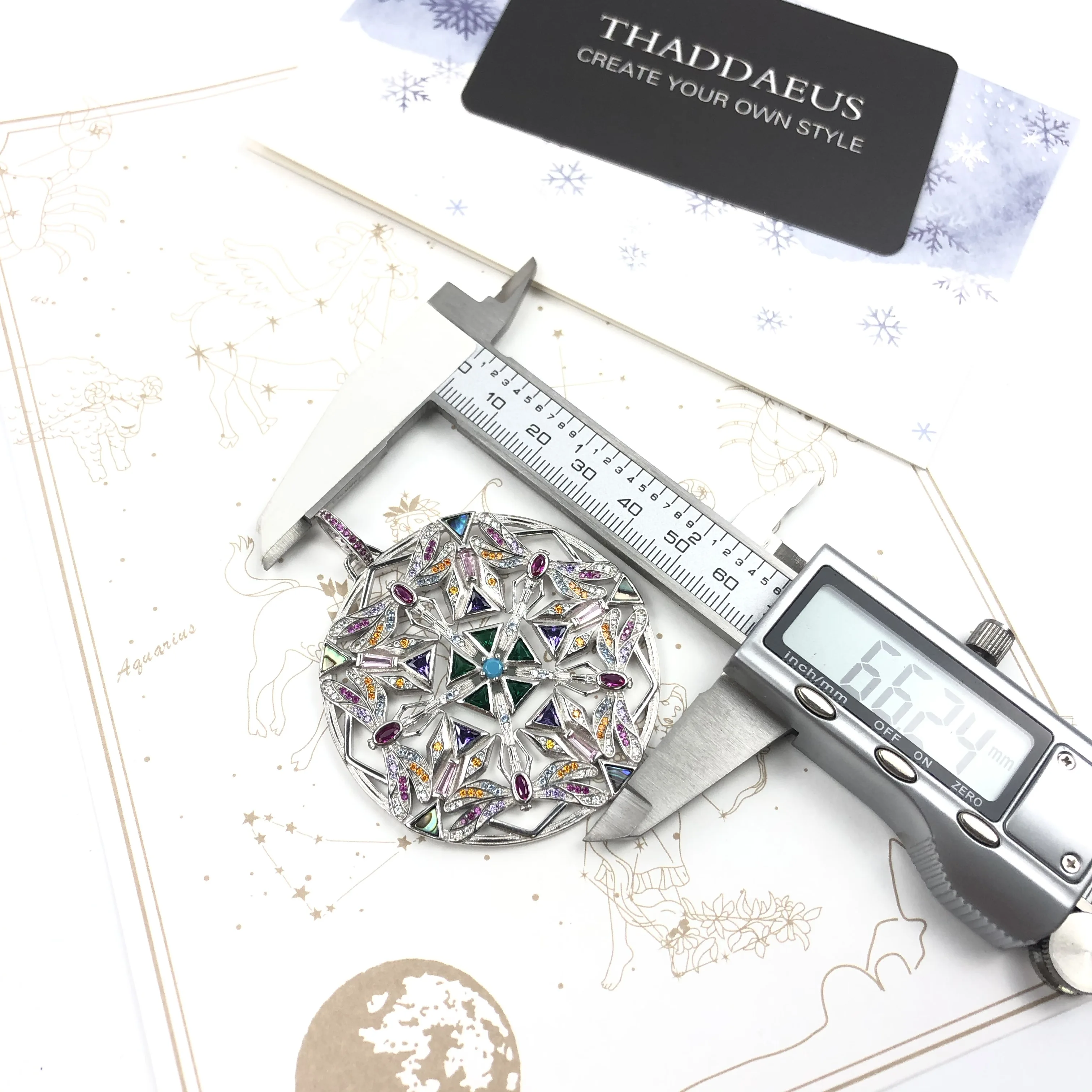 Pendant Amulet Kaleidoscope Dragonfly,Spring New Elaborate Fine Jewelry 925 Sterling Silver Magic Garden Gift For Women