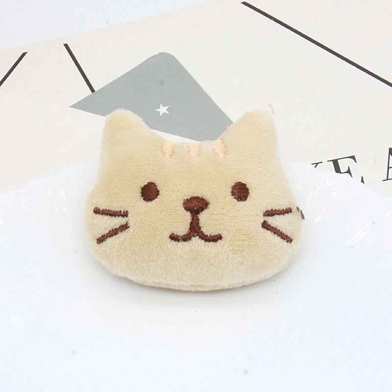 10pcs/lot 4.2*5.5cm Plush Fabric Patches Cartoon Cat Padded Appliques Kids Headwear Garments Accessories DIY Handmade Patches