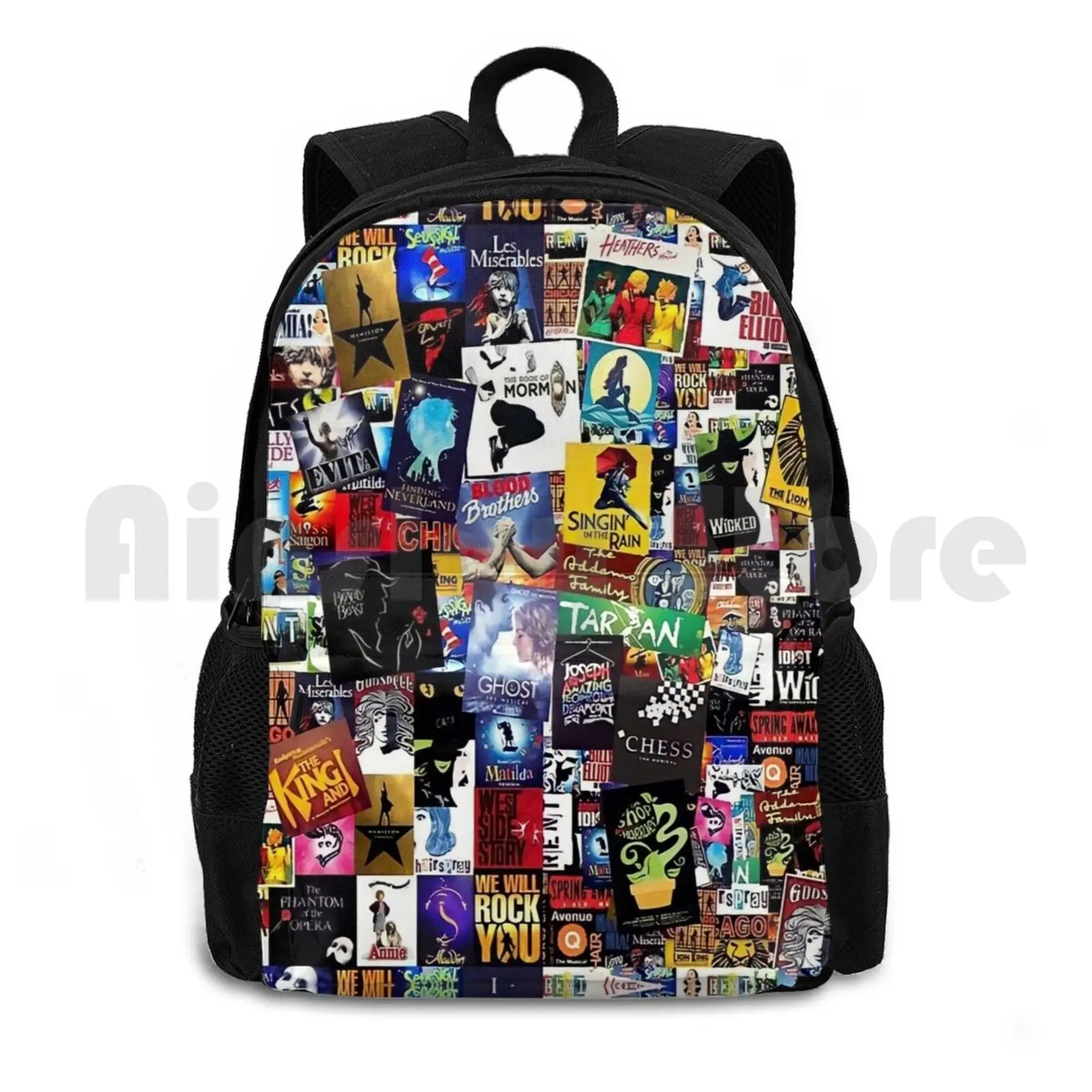 

Musicals Collage Iv Outdoor Hiking Backpack Waterproof Camping Travel Musicals Music Theatre Broadway Westend London New York