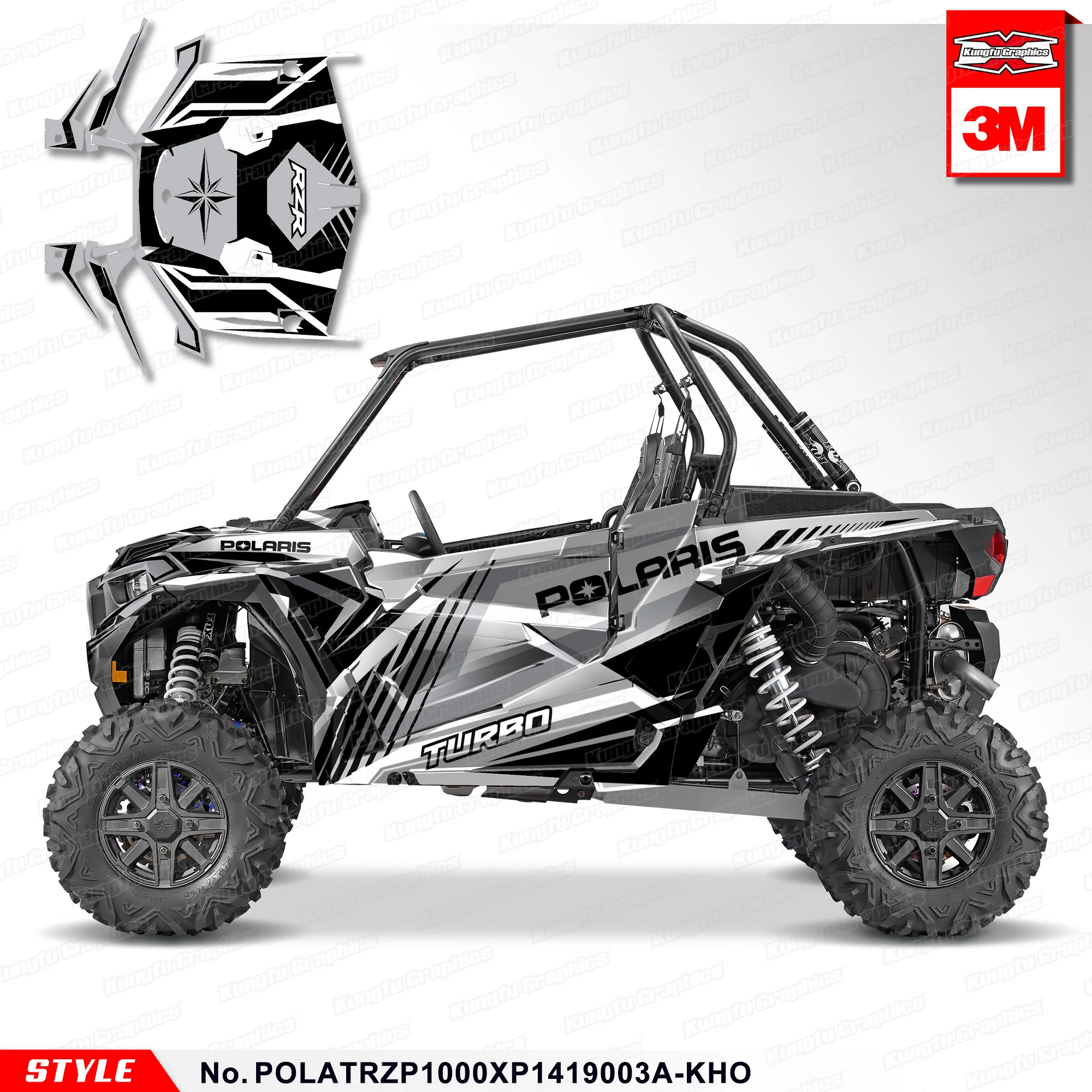 

KUNGFU GRAPHICS Custom Stickers Vinyl Wraps UTV Decals Deco Kit for Polaris TURBO RZR XP 1000 2014 2015 2016 2017 2018