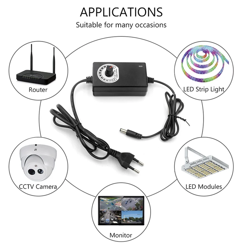 1Pcs Verstelbare Ac 100V/220V Naar Dc 4V-12V Universele Adapter Gereglementeerde Power supply Adatpor 4V 12V Schakelen Verlichting Transformator