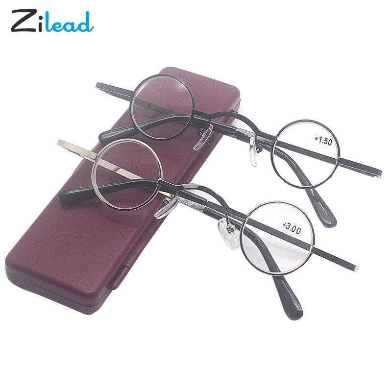 Zilead Vintage Mini Round Frame Presbyopic Glasses Metal Frame Fashion Comfortable For Women Men Unisex +1.0+1.5+2.0+2.5+3.0+3.5