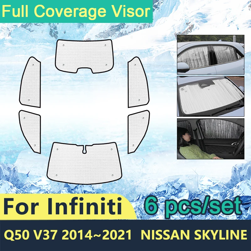 Full Cover Sunshades For Infiniti Q50 V37 2014~2021  Nissan Skyline Car Windshield Accessories Sun Protection Parasol 2020 2019