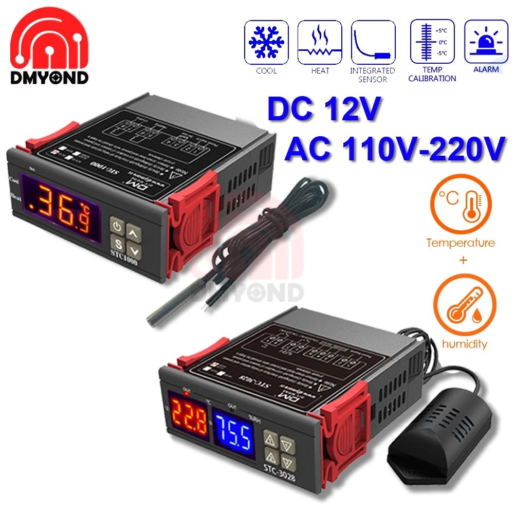 Digital Termostato Controlador de Temperatura para Incubadora Nova Casa Duas Saídas Termorregulador 10a Sht2000 Contro Stc1000 Pid 220v