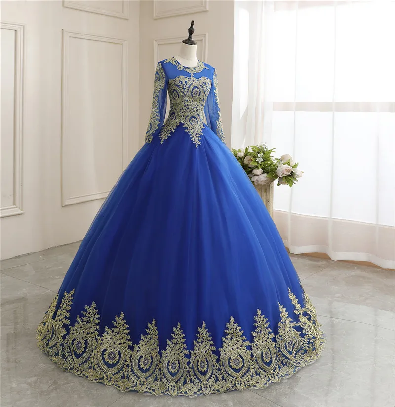 Gaun Quinceanera Gaun Pesta Prom Lengan Penuh Mewah Baru 2022 Gaun Vintage Vestidos Quinceanera Robe De Bal Warna Kustom