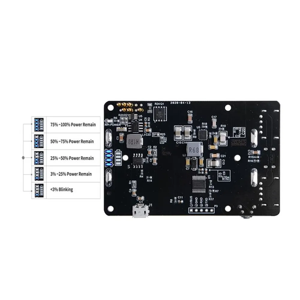 High Reliability UPS With RTC Uninterruptible Power Supply 18650 Battery Charger For Raspberry Pi 4B/3B+/3B